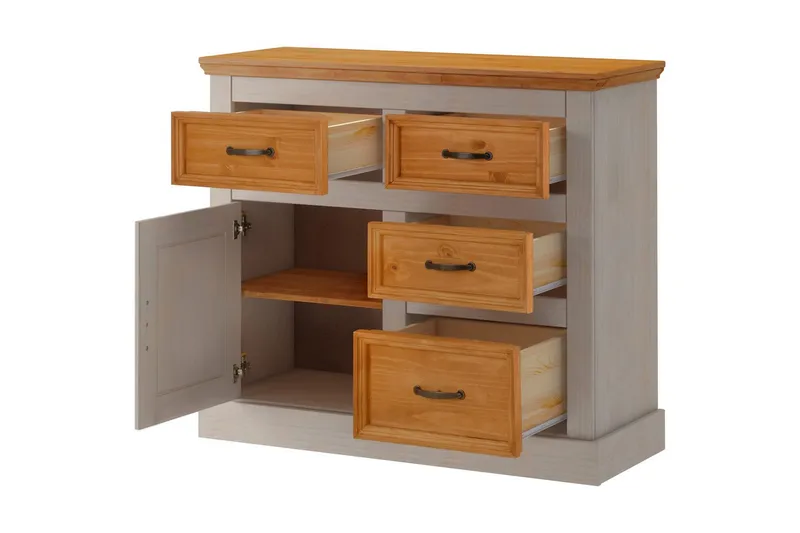 Skänk Selma 100x38x87 cm, Grå/Fläck/Vax - 100x38x87 cm, Grå/Fläck/Vax - Förvaring - Förvaringsmöbler - Sideboard & skänk