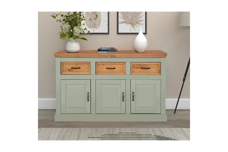 Skänk Selma 145x38x87 cm, Salviagrön/fläck/vax - 145x38x87 cm, Salviagrön/fläck/vax - Förvaring - Förvaringsmöbler - Sideboard & skänk