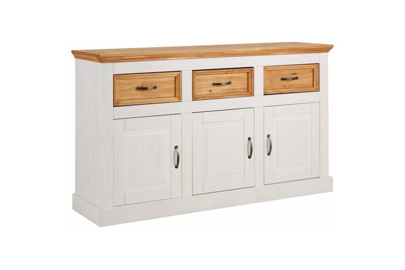 Skänk Selma 145x38x87 cm, Vit/Fläck/Vax - 145x38x87 cm, Vit/Fläck/Vax - Förvaring - Förvaringsmöbler - Sideboard & skänk