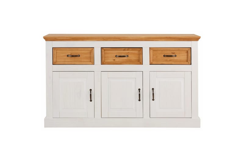 Skänk Selma 145x38x87 cm, Vit/Fläck/Vax - 145x38x87 cm, Vit/Fläck/Vax - Förvaring - Förvaringsmöbler - Sideboard & skänk