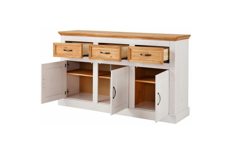Skänk Selma 145x38x87 cm, Vit/Fläck/Vax - 145x38x87 cm, Vit/Fläck/Vax - Förvaring - Förvaringsmöbler - Sideboard & skänk
