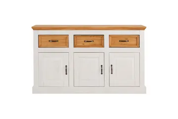 Skänk Selma 145x38x87 cm, Vit/Fläck/Vax - 145x38x87 cm, Vit/Fläck/Vax - Förvaring - Förvaringsmöbler - Sideboard & skänk