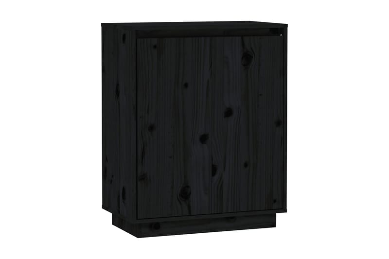 Skänk svart 60x34x75 cm massiv furu - Svart - Sideboard & skänk