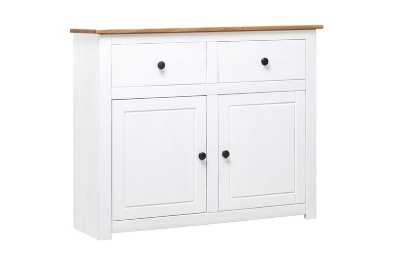 Skänk vit 93x40x80 cm massiv furu panama - Vit - Sideboard & skänk