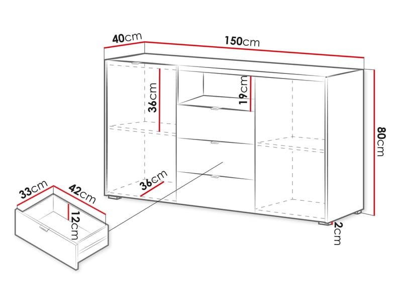 Sovren Byrå 150 cm - Brun - Förvaring - Förvaringsmöbler - Byrå
