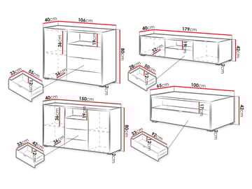 Sovren Möbelset För Vardagsrum - Brun - Förvaring - Förvaringsmöbler - Möbelset för vardagsrum