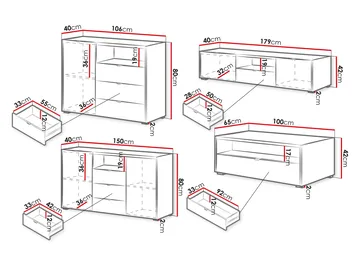 Sovren Möbelset För Vardagsrum - Brun - Förvaring - Förvaringsmöbler - Möbelset för vardagsrum