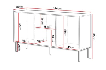 Stintino Skänk 144x40 cm - Svart/Brun - Förvaring - Förvaringsmöbler - Sideboard & skänk