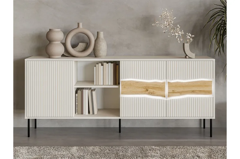 Stintino Skänk 190x40 cm - Vit/Grå - Förvaring - Förvaringsmöbler - Sideboard & skänk