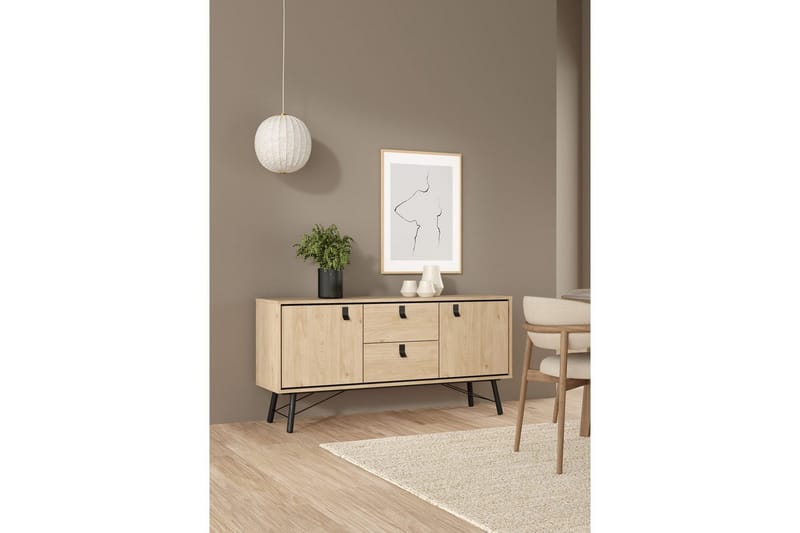 Tadami Skänk 150x40 cm i Trä med Metallben - Beige - Förvaring - Förvaringsmöbler - Sideboard & skänk