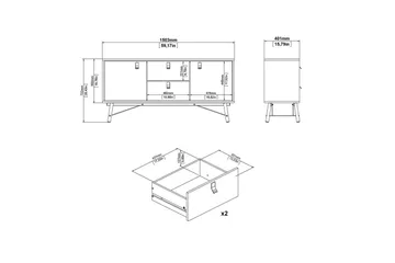 Tadami Skänk 150x40 cm - Natur - Förvaring - Förvaringsmöbler - Sideboard & skänk
