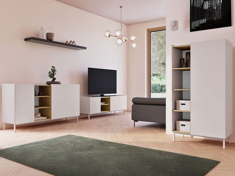 Tavrin Möbelset För Vardagsrum - Beige - Förvaring - Förvaringsmöbler - Möbelset för vardagsrum