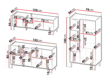 Tavrin Möbelset För Vardagsrum - Beige - Förvaring - Förvaringsmöbler - Möbelset för vardagsrum