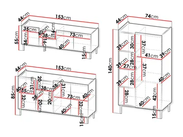 Tavrin Möbelset För Vardagsrum - Beige - Förvaring - Förvaringsmöbler - Möbelset för vardagsrum