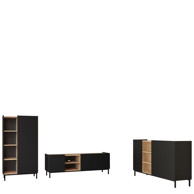 Tavrin Möbelset För Vardagsrum - Svart - Förvaring - Förvaringsmöbler - Möbelset för vardagsrum