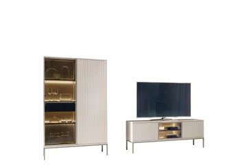 Tenorio Möbelset För Vardagsrum - Beige - Förvaring - Förvaringsmöbler - Möbelset för vardagsrum