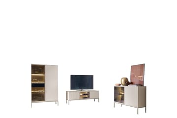 Tenorio Möbelset För Vardagsrum - Beige - Förvaring - Förvaringsmöbler - Möbelset för vardagsrum