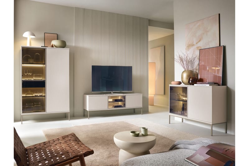 Tenorio Möbelset För Vardagsrum - Beige - Förvaring - Förvaringsmöbler - Möbelset för vardagsrum