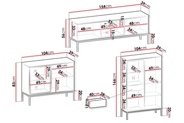 Tenorio Möbelset För Vardagsrum - Beige - Förvaring - Förvaringsmöbler - Möbelset för vardagsrum