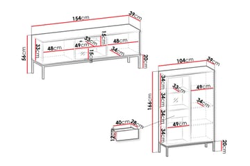 Tenorio Möbelset För Vardagsrum - Beige - Förvaring - Förvaringsmöbler - Möbelset för vardagsrum
