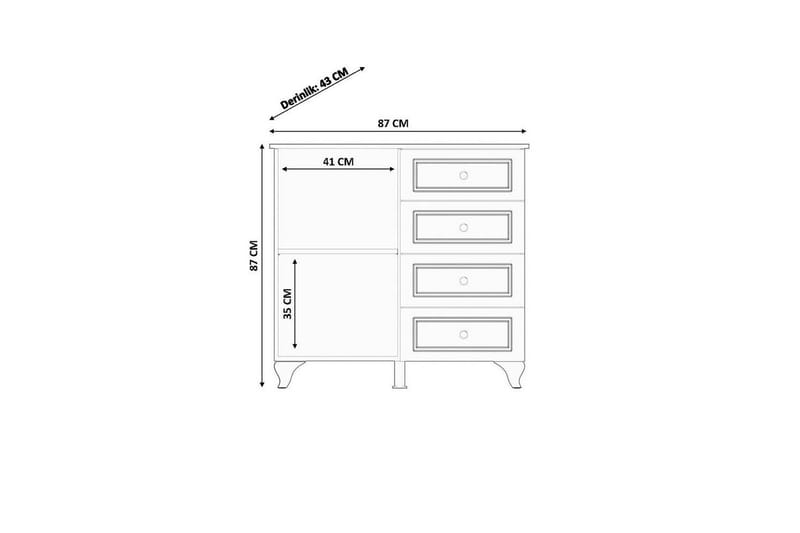 Thoro Hörnbyrå 87 cm - Matt Vit - Förvaring - Förvaringsmöbler - Byrå