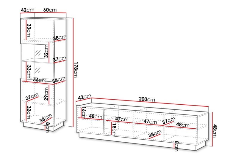 Torvalen Möbelset För Vardagsrum - Beige - Förvaring - Förvaringsmöbler - Möbelset för vardagsrum