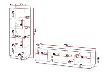 Torvalen Möbelset För Vardagsrum - Svart - Förvaring - Förvaringsmöbler - Möbelset för vardagsrum