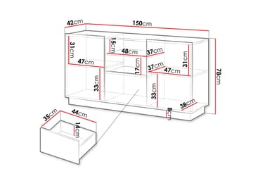 Torvalen Skänk 150x42 cm - Svart - Förvaring - Förvaringsmöbler - Sideboard & skänk