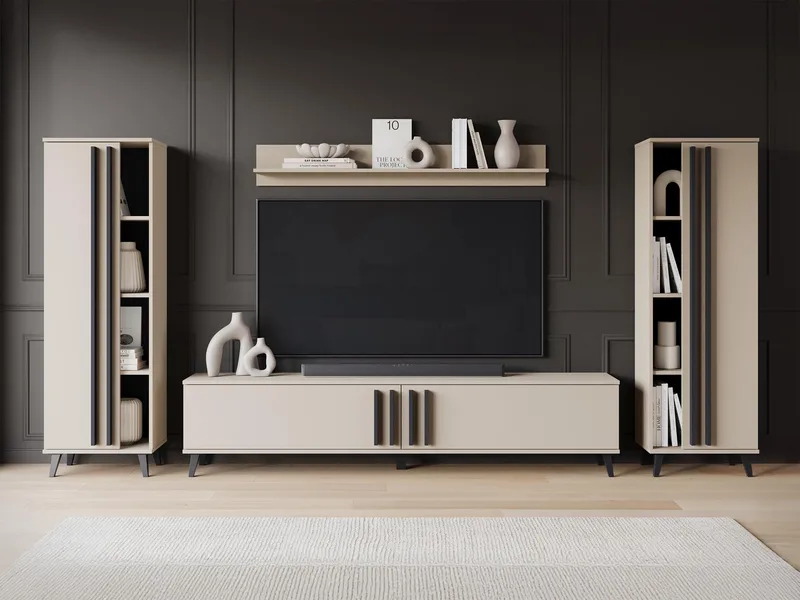 Torvos Möbelset För Vardagsrum - Beige - Förvaring - Förvaringsmöbler - Möbelset för vardagsrum