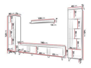 Torvos Möbelset För Vardagsrum - Beige - Förvaring - Förvaringsmöbler - Möbelset för vardagsrum
