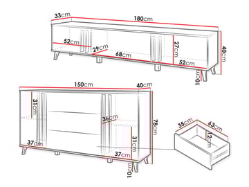 Torvos Möbelset För Vardagsrum - Beige - Förvaring - Förvaringsmöbler - Möbelset för vardagsrum