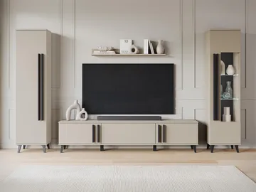 Torvos Möbelset För Vardagsrum - Beige - Förvaring - Förvaringsmöbler - Möbelset för vardagsrum