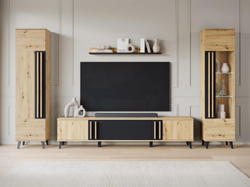 Torvos Möbelset För Vardagsrum - Brun/Svart - Förvaring - Förvaringsmöbler - Möbelset för vardagsrum