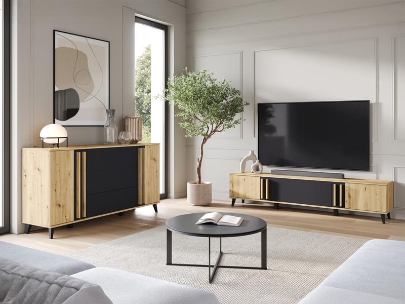 Torvos Möbelset För Vardagsrum - Brun/Svart - Förvaring - Förvaringsmöbler - Möbelset för vardagsrum