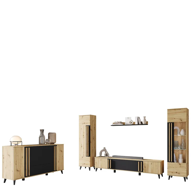 Torvos Möbelset För Vardagsrum, Brun/Svart