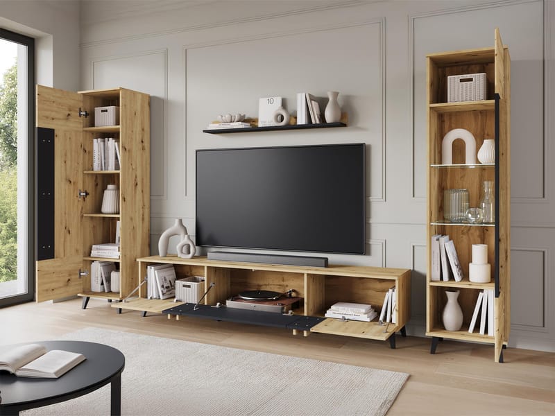 Torvos Möbelset För Vardagsrum - Brun/Svart - Förvaring - Förvaringsmöbler - Möbelset för vardagsrum