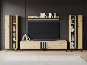 Torvos Möbelset För Vardagsrum - Brun/Svart - Förvaring - Förvaringsmöbler - Möbelset för vardagsrum