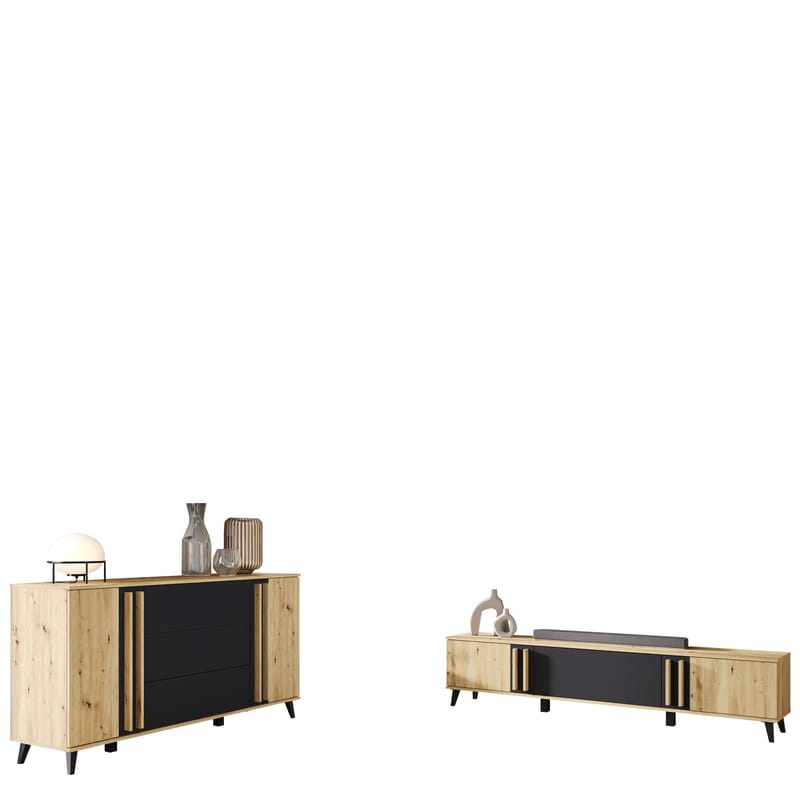 Torvos Möbelset För Vardagsrum - Brun/Svart - Förvaring - Förvaringsmöbler - Möbelset för vardagsrum