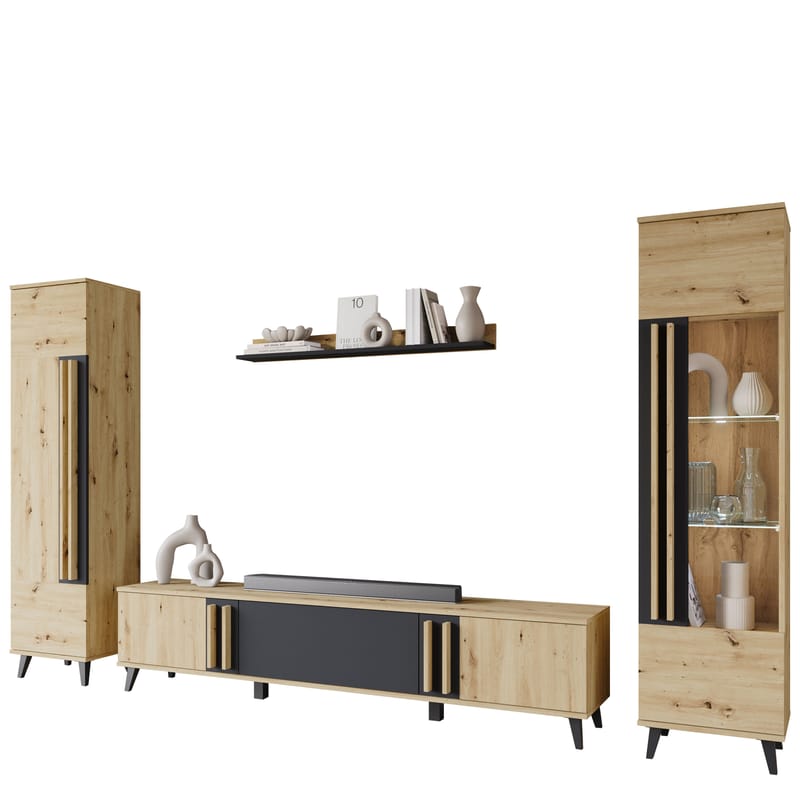 Torvos Möbelset För Vardagsrum, Brun/Svart