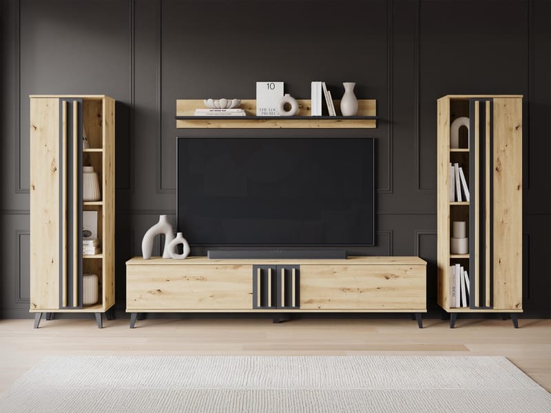 Torvos Möbelset För Vardagsrum - Brun/Svart - Förvaring - Förvaringsmöbler - Möbelset för vardagsrum