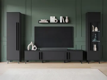 Torvos Möbelset För Vardagsrum - Svart - Förvaring - Förvaringsmöbler - Möbelset för vardagsrum
