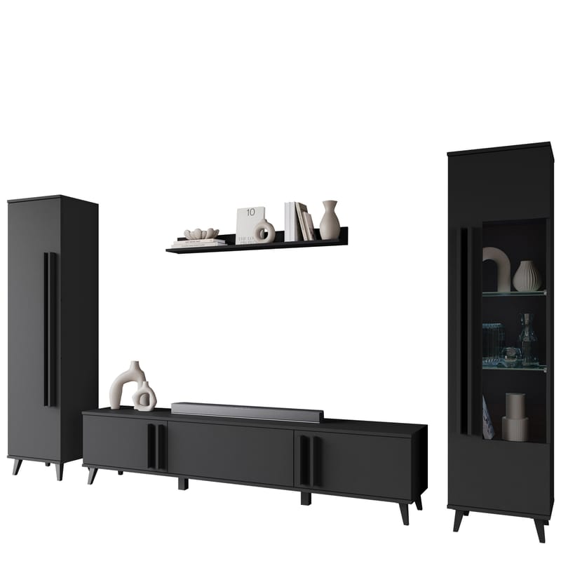 Torvos Möbelset För Vardagsrum, Svart