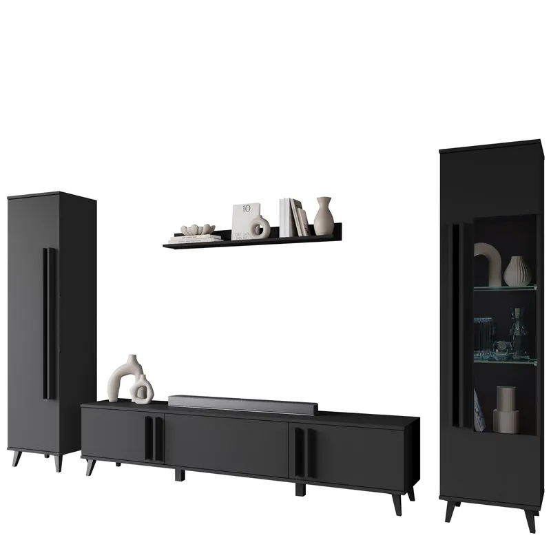 Torvos Möbelset För Vardagsrum, Svart