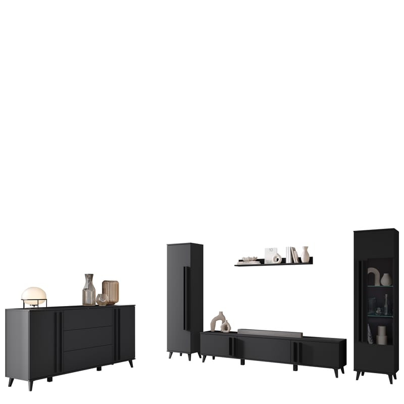 Torvos Möbelset För Vardagsrum - Svart - Förvaring - Förvaringsmöbler - Möbelset för vardagsrum