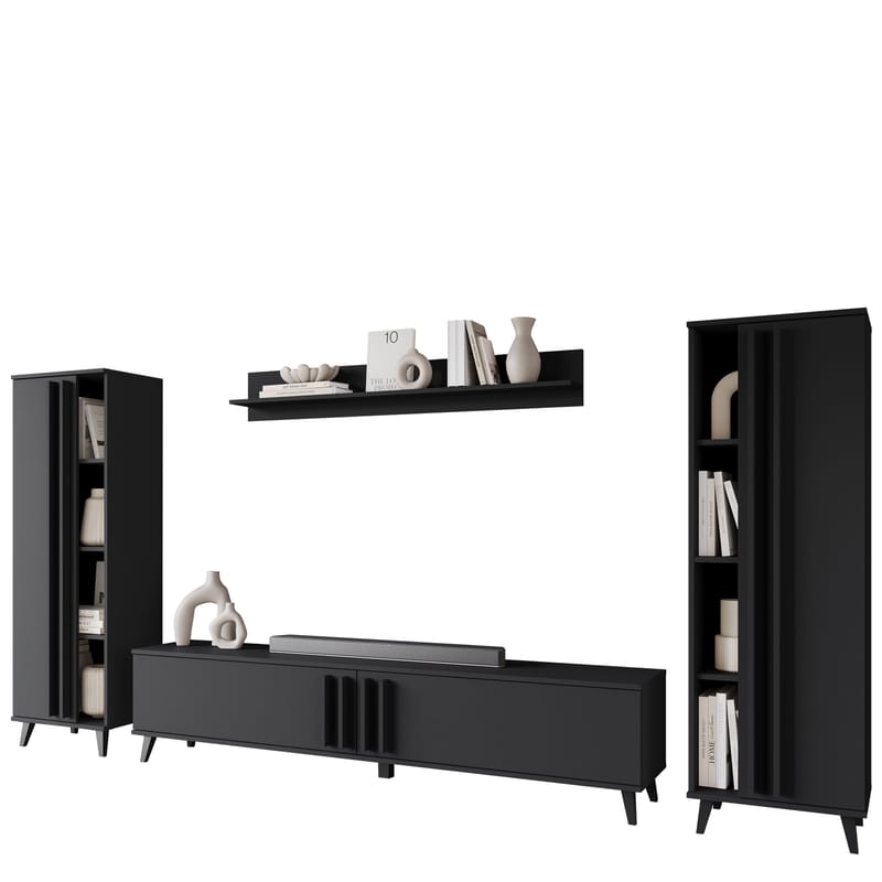 Torvos Möbelset För Vardagsrum - Svart - Förvaring - Förvaringsmöbler - Möbelset för vardagsrum