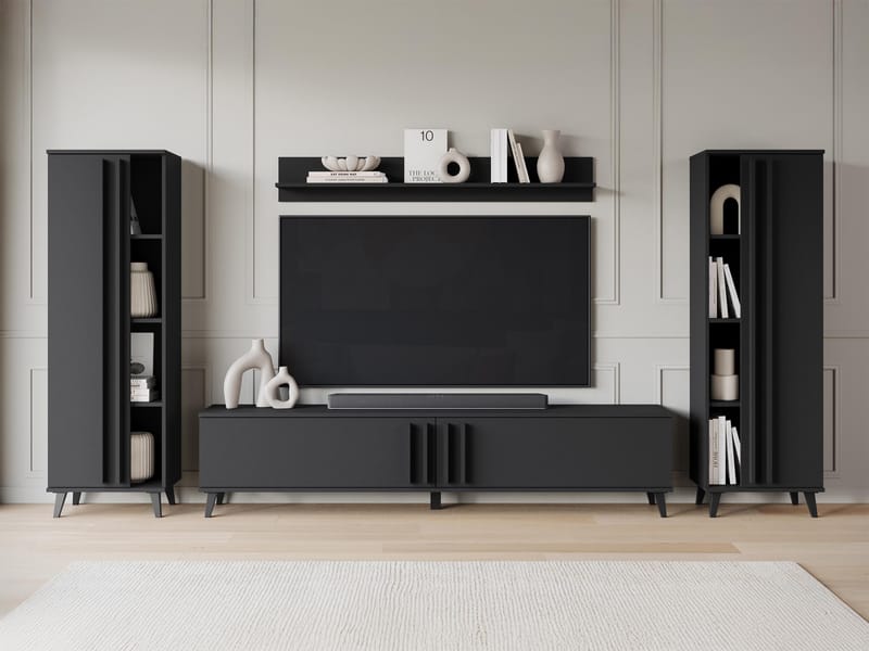 Torvos Möbelset För Vardagsrum - Svart - Förvaring - Förvaringsmöbler - Möbelset för vardagsrum