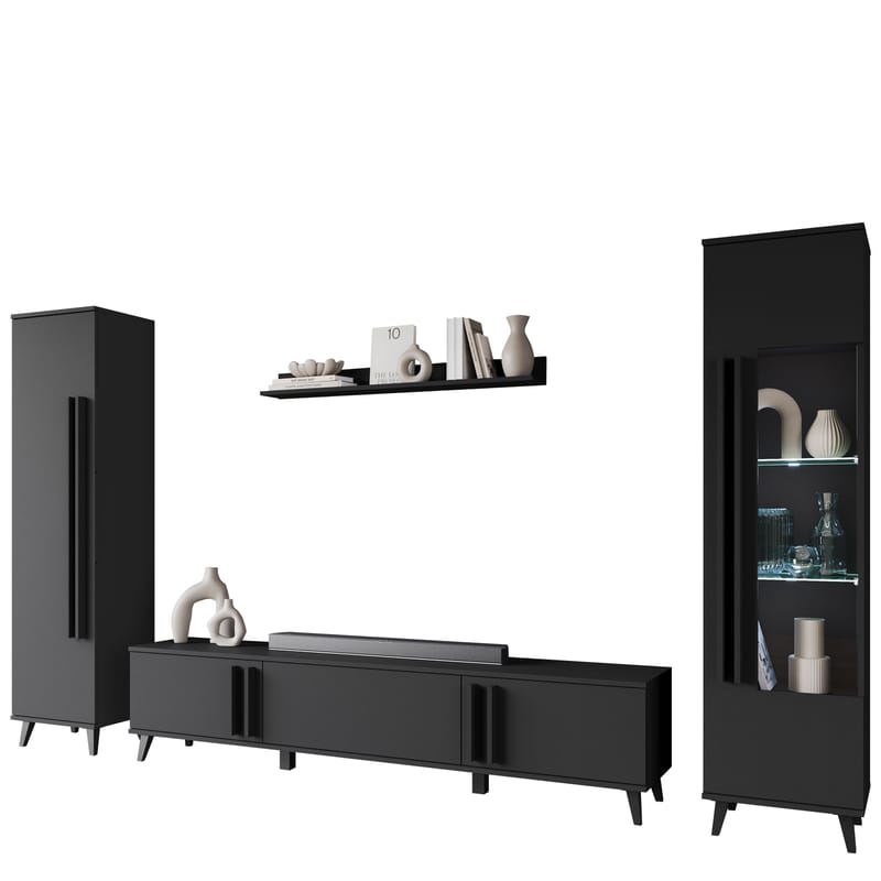 Torvos Möbelset För Vardagsrum - Svart - Förvaring - Förvaringsmöbler - Möbelset för vardagsrum
