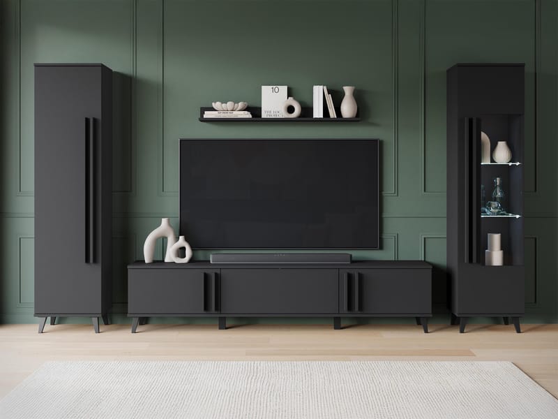 Torvos Möbelset För Vardagsrum - Svart - Förvaring - Förvaringsmöbler - Möbelset för vardagsrum