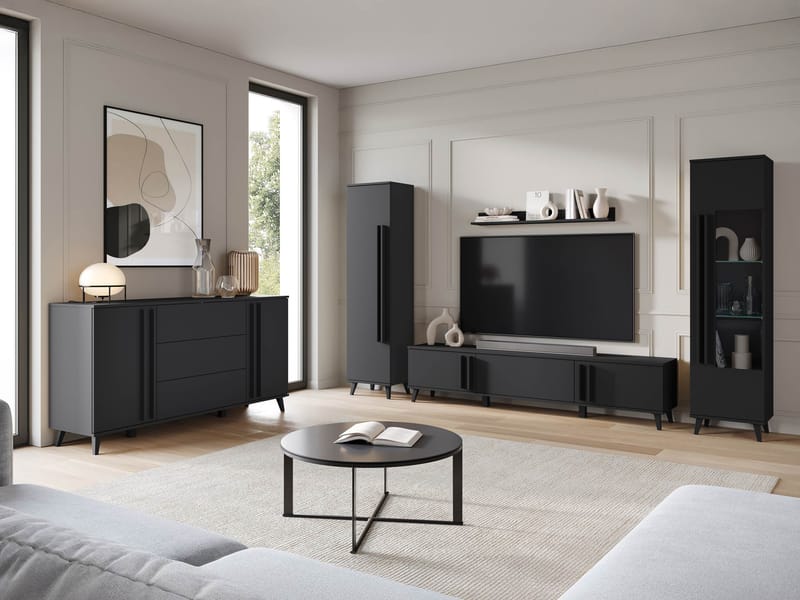 Torvos Möbelset För Vardagsrum - Svart - Förvaring - Förvaringsmöbler - Möbelset för vardagsrum