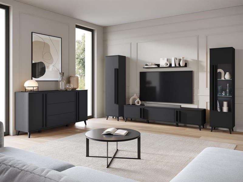 Torvos Möbelset För Vardagsrum - Svart - Förvaring - Förvaringsmöbler - Möbelset för vardagsrum